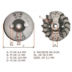 KOŁO MAGNESOWE KOSY NAC SPS205210BC02N-12993