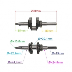 WAŁ KORBOWY 19MM SILNIKA RV145-S E04-1 RV125-S-20238