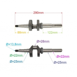 WAŁ KORBOWY 22MM SILNIKA KOSIARKI DYM-1P60F -20237
