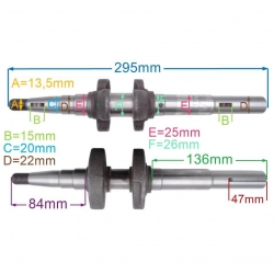 WAŁ KORBOWY 22,2MM SILNIKA KOSIARKI 295MM-20652
