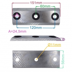 NÓŻ ROZDRABNIACZA SP PRS212 3 OTWORY 150MM-20859