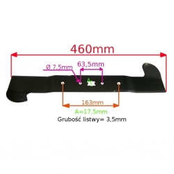 LISTWA TNĄCA 460 MM MTD WYRZUT DO KOSZA 742-04405 -20901