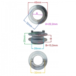 KOŁO PASOWE WAŁU 22X30MM Z ZABIERAKIEM-21650