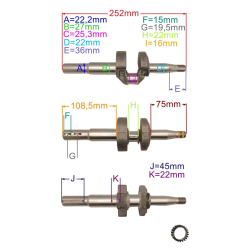 WAŁ KORBOWY 22MM BRIGGS 595488 21Z-23354