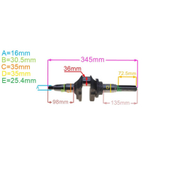 WAŁ KORBOWY 25,4MM TRAKTORKA OLEO-MAC OM102R/16K-23751