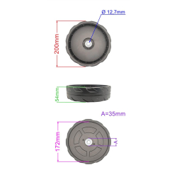 KOŁO 200 MM PRZÓD KOSIARKI VICTUS VS51H170 VS53H2 -23929