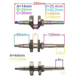 WAŁ KORBOWY 22MM SILNIKA DV196 HD196 HD196E-24251