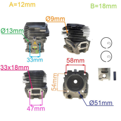 CYLINDER 51MM PRZECINARKI HUSQVARNA K760 ZAMIENNIK-24503