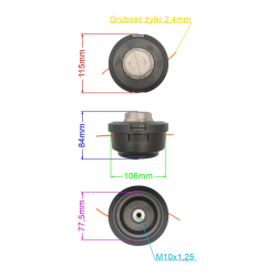 GŁOWICA ŻYŁKOWA AL-KO PROFI M10X1,25 LGW 115 MM-24601