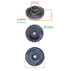 KOŁO MAGNESOWE NAC DK190 KOSIARKI LS51-191D-HSD-SE-25476