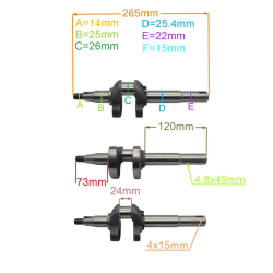 WAŁ KORBOWY 22MM SILNIKA KOSIARKI OLEO-MAC GV48TK-26239