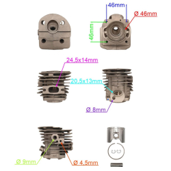 CYLINDER 46MM KPL PIŁY HUSQVARNA 51 55 METEOR -26396