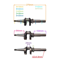 WAŁ KORBOWY 22,2x275MM SILNIKA 1P65F 22Z-26692