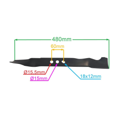 LISTWA TNĄCA 480MM KOSIARKI HECHT 5480XR 5481BS-26992