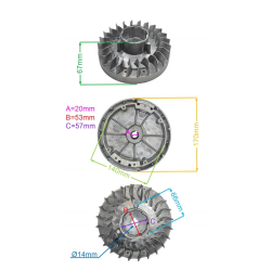 KOŁO MAGNESOWE SILNIKA KOSIARKI LIDER 224E XP160E-27563