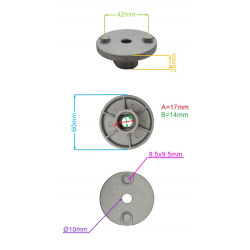 PIASTA ADAPTER NOŻA KOSIARKI NAC LB40-33-B25-27657