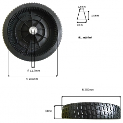 KOŁO 255MM TYLNE NAPĘDOWE Z WIEŃCEM WEW.-6889