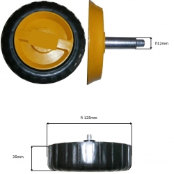 KOŁO 125MM PRZEDNIE Z KOŁP. KOSIARKI KABIT E-7646